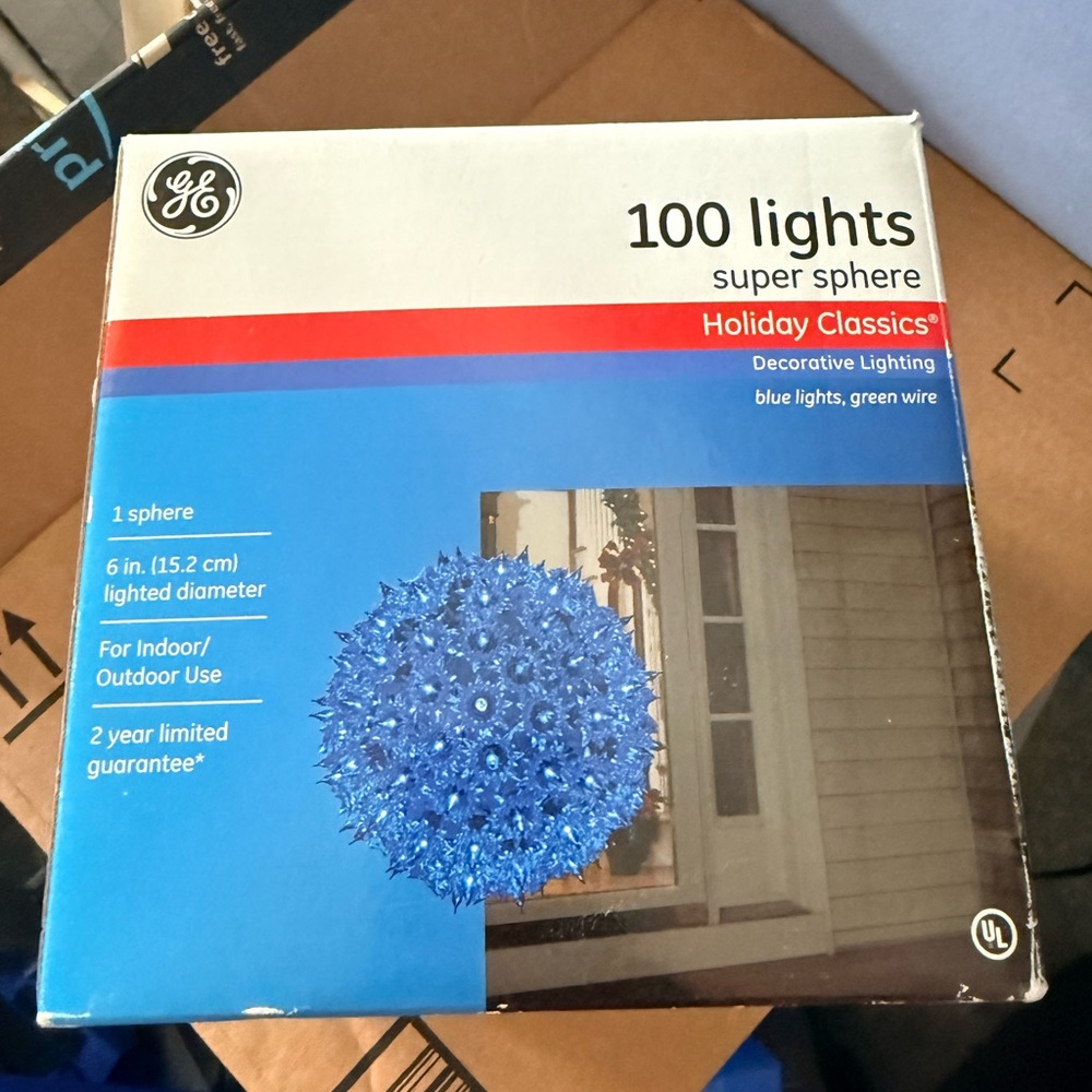 Holiday Classics Blue Decorative Lighting Sphere